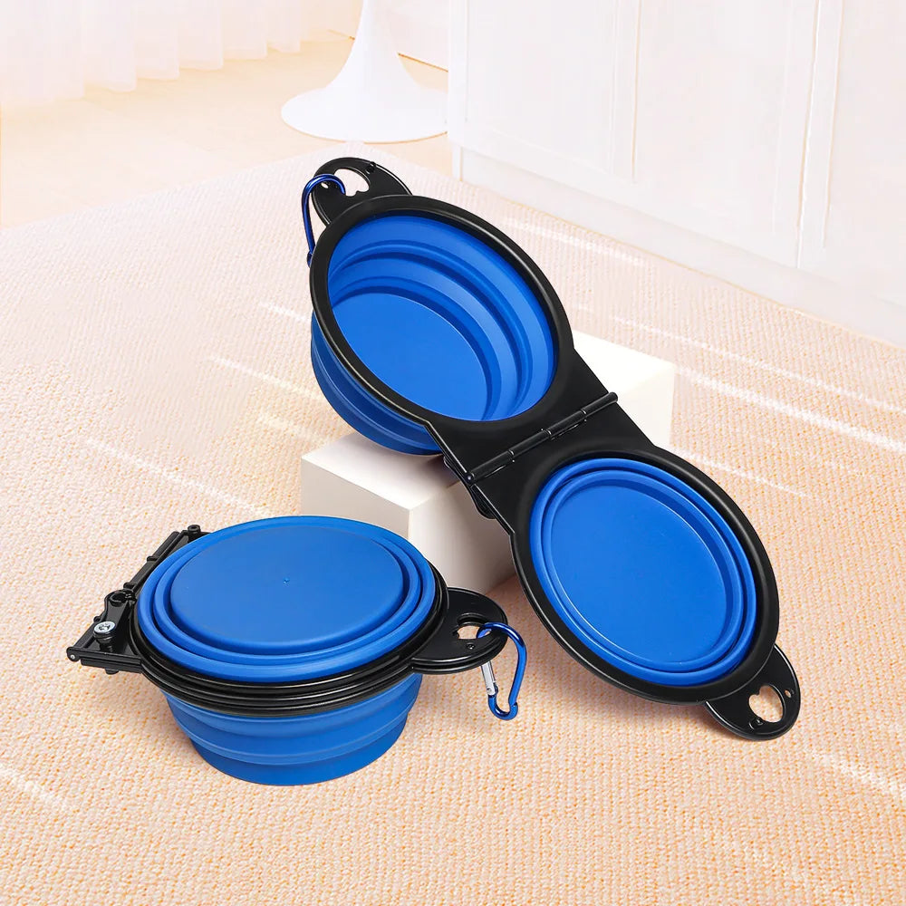 2-in-1 foldable pet feeding bowl