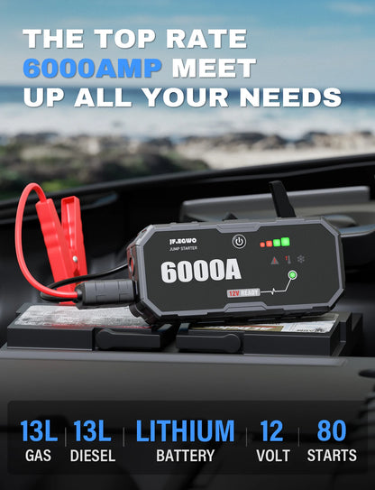 3000A 6000A Jump Starter Car Battery Portable Charger Power Bank