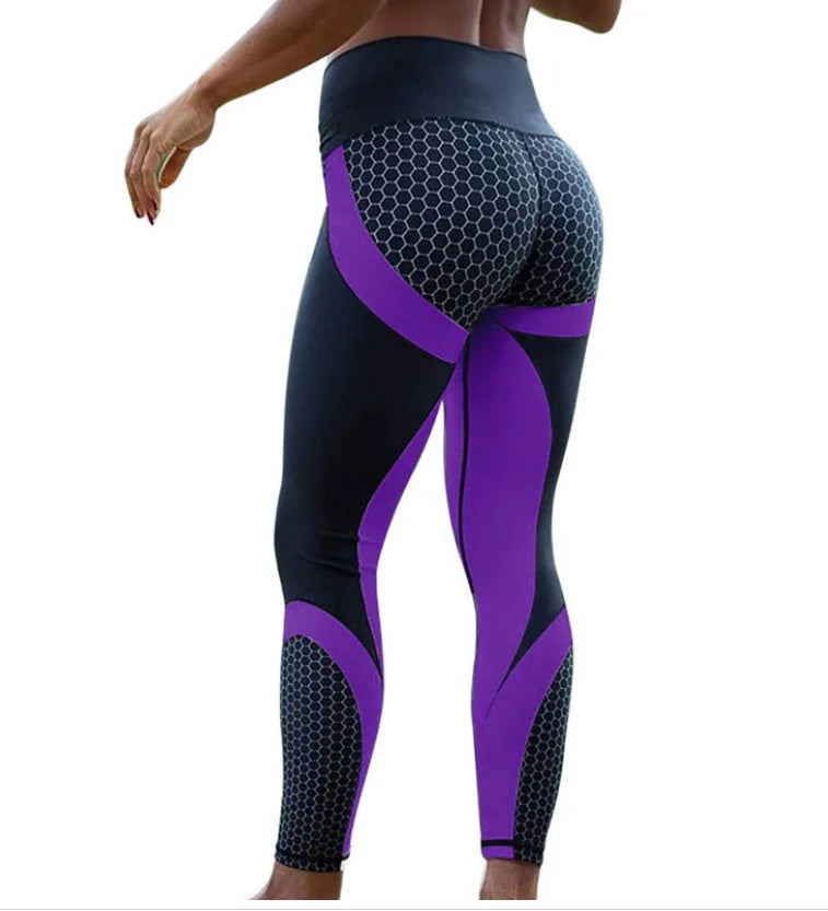 Honeycomb Digital Print Yoga Pants