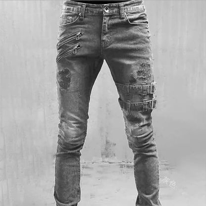 Men Stretchy Ripped Skinny Jeans