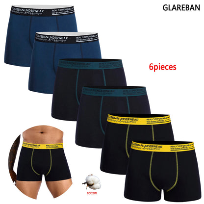 6PCS Black Boxer Shorts for Men