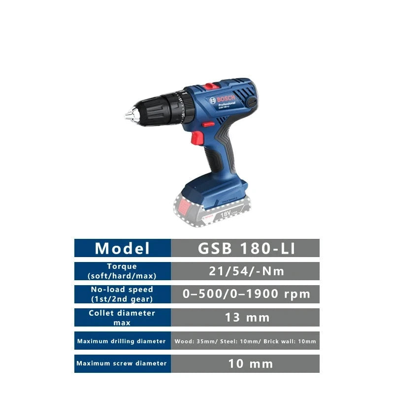 18v Impact Drill GSB 180Li Electric Screwdriver