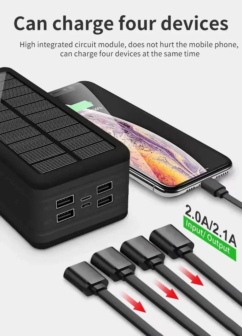 200000mAh Solar Charging Wireless Power Bank