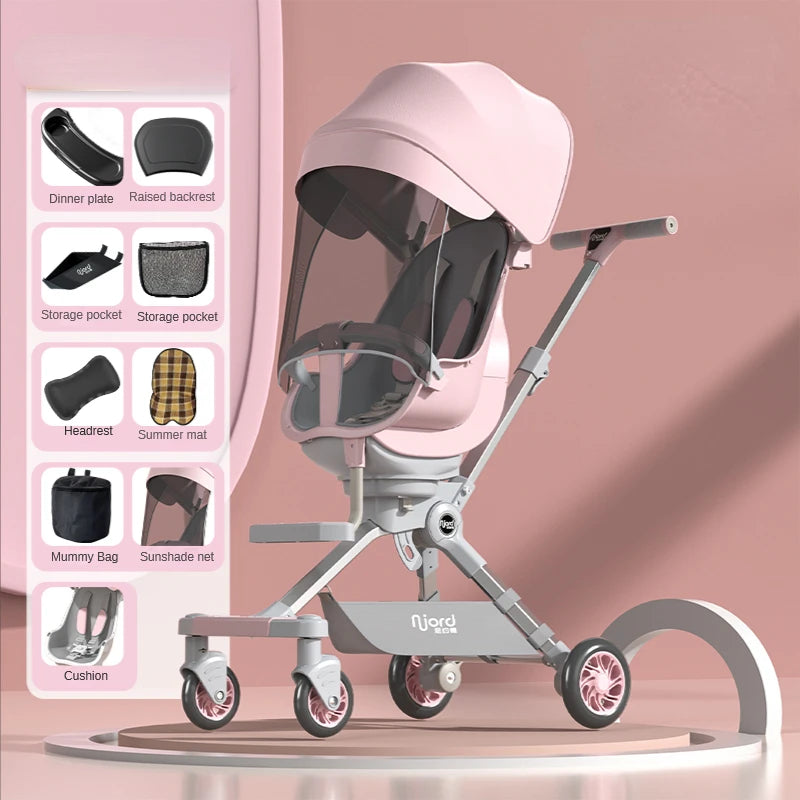 fold can sit and lie down Baby stroller